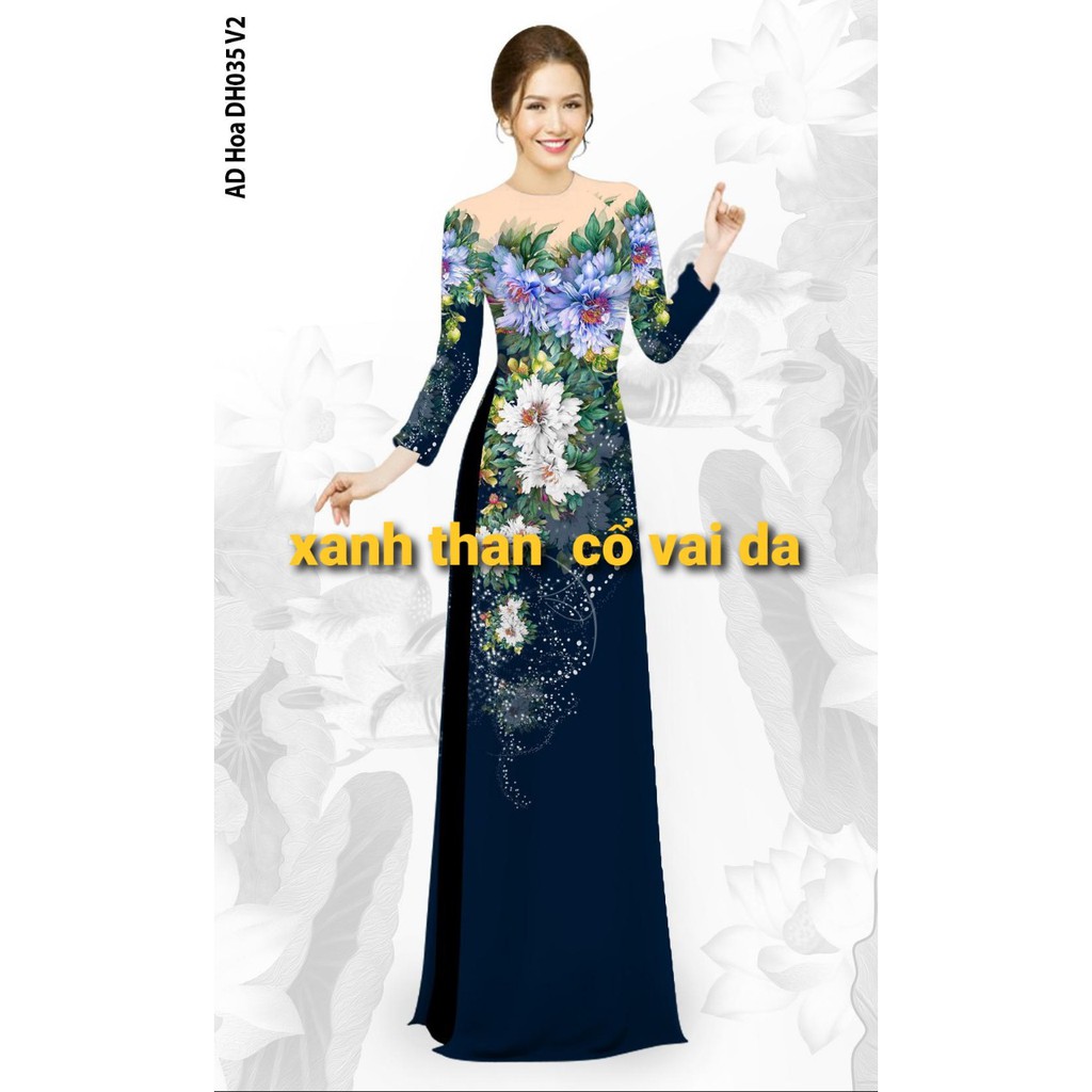 [ HÀNG MAY SẴN] Áo dài nữ ⚡ FREESHIP ⚡Áo dài lụa nhật hoa in 3D tà đẹp vải  lụa hàng thời trang cao cấp