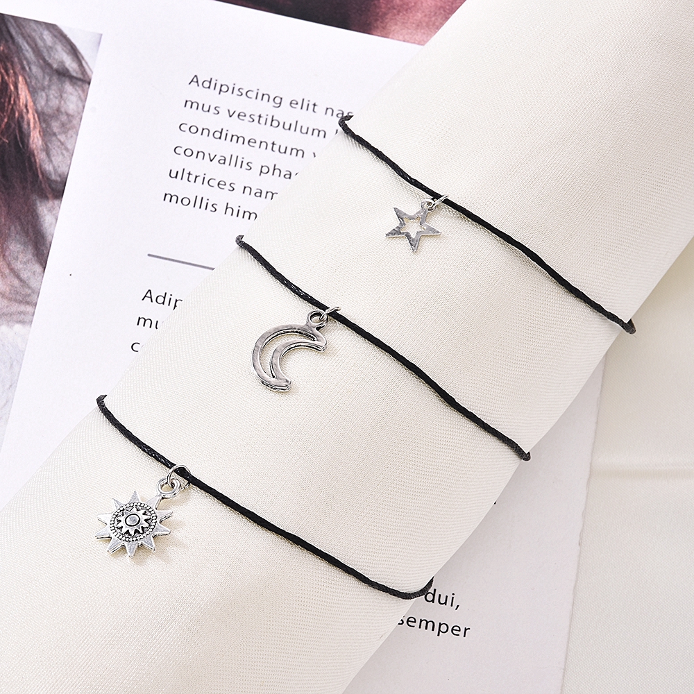 Lắc Chân Nhiều Lớp Hình Mặt Trăng Và Ngôi Sao Phong Cách Du Mục