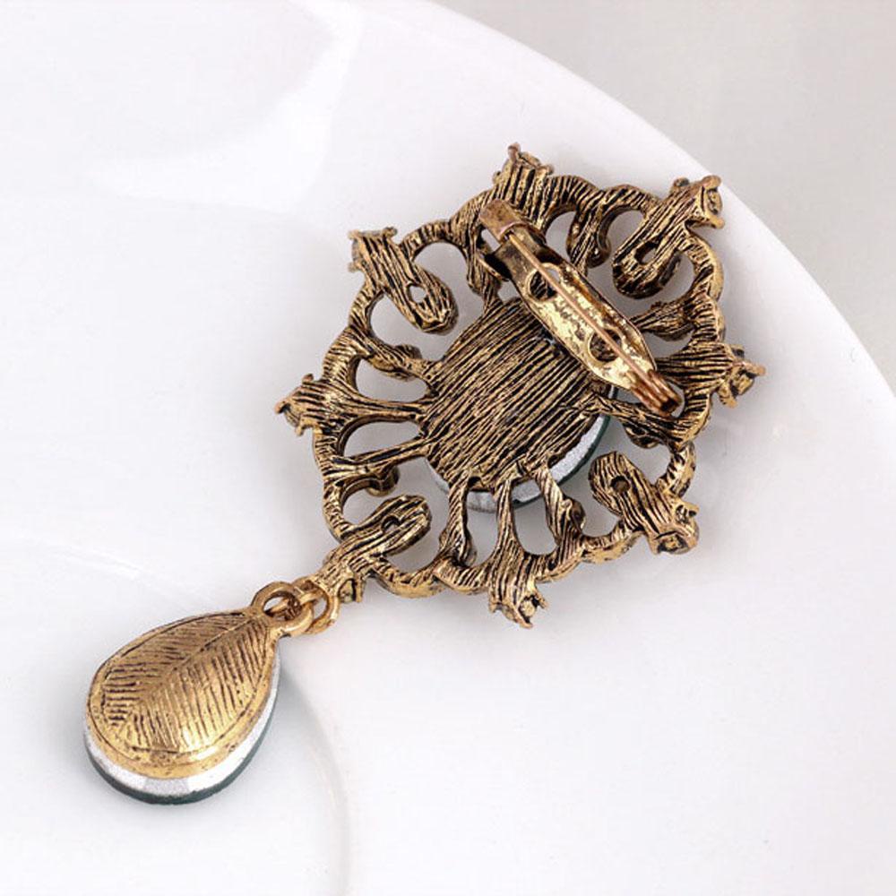 EXPEN Ghim Cài Áo Hình Giọt Nước Đính Đá Nhân Tạo Phong Cách Cổ Điển Sang Trọng Thời Trang Cho Nữ