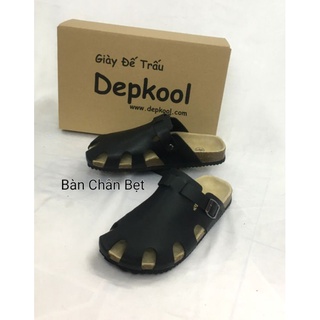Dép bít mũi BÀN CHÂN BẸT - Người lớn & trẻ em (đen)-Form xuất khẩu (form to)