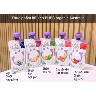 Hoa quả nghiền hữu cơ Bubs organic Úc cho bé 4m+