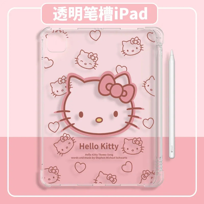 Ốp bảo vệ máy tính bảng kèm giá đỡ hình khủng long cho Apple IPad Mini 1/2/3/4 5 IPad 5/6/7/8 IPad 10.2/10.5 IPad Air 4 10.9/11 Inch Kitty Cat Pen Slot