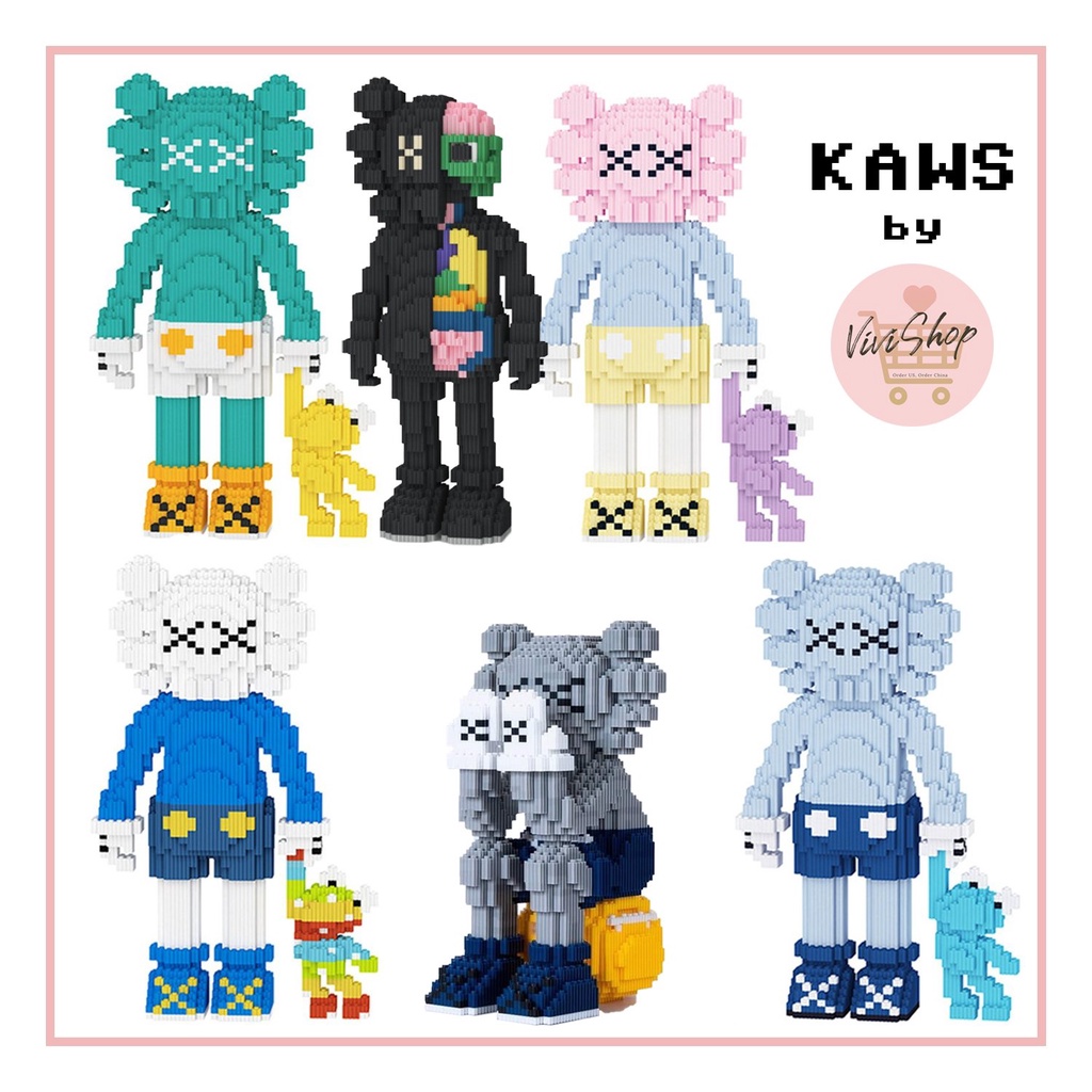 Lego Bearbrick Kaws - Đồ Chơi Lắp Ráp Mô Hình 3D Gấu Bearbrick Kaws nhiều màu