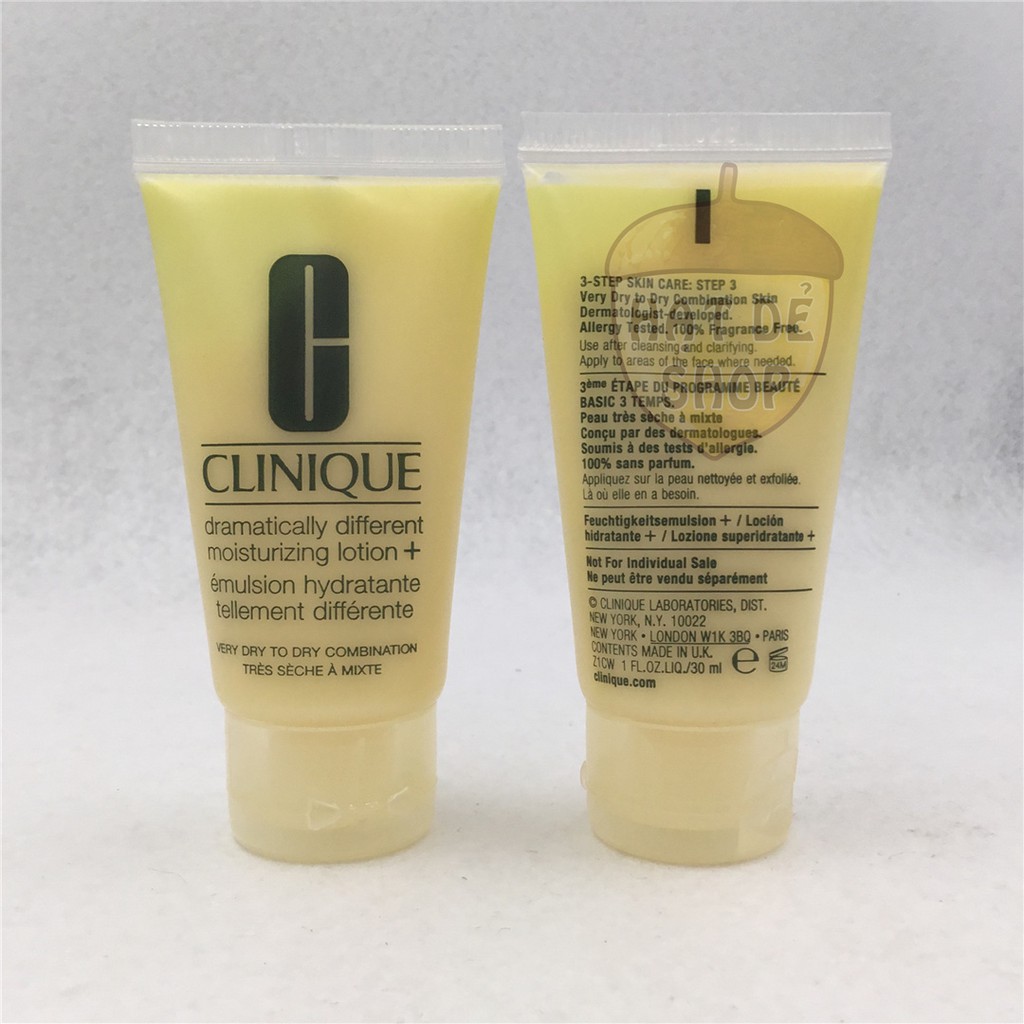 Clinique Kem Dưỡng Ẩm Tươi Trẻ Cho Da Khô Dramatically Different Moisturizing Lotion+ 30ml (mini)-Hàng Chính Hãng