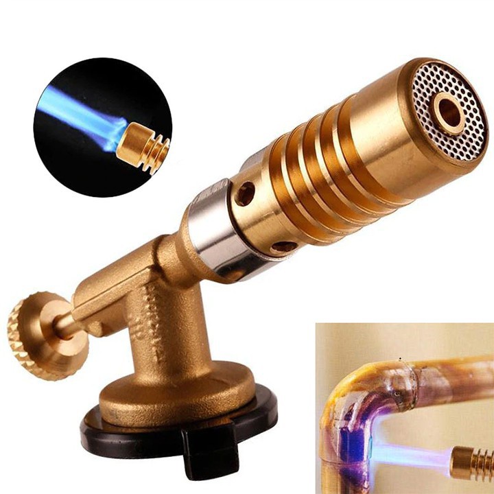 Đèn Khò Gas Ống Đồng Cao Cấp Có Vòng Chỉnh Oxy Giúp Lửa Xanh Và Mạnh Hơn, Nhiệt Độ Lên Tới 1300Độ C (Khò 733)