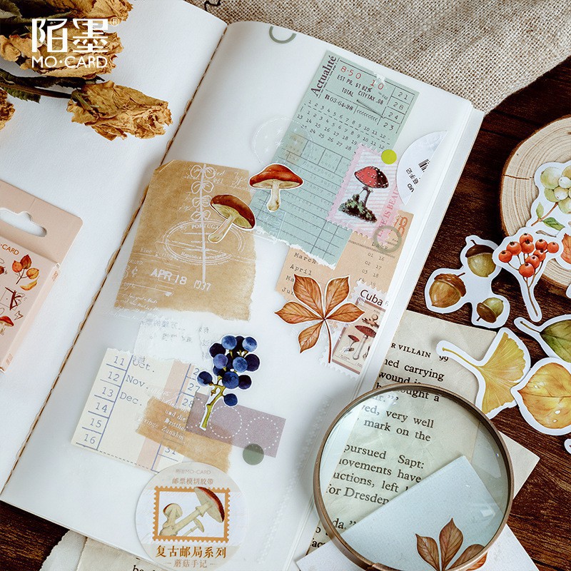 Quà sinh nhật Hộp 46 sticker Mùa thu trang trí planner scrapbook LST019