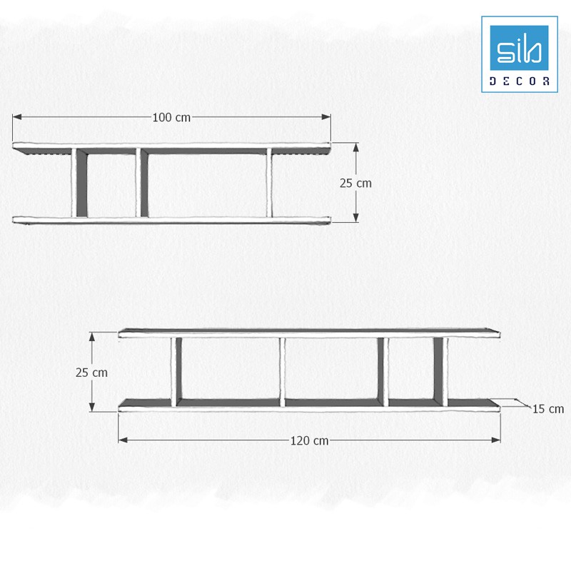 Combo Bộ 2 Kệ Gỗ Trang Trí Treo Tường Nhiều Ngăn Cách Điệu SIB DECOR