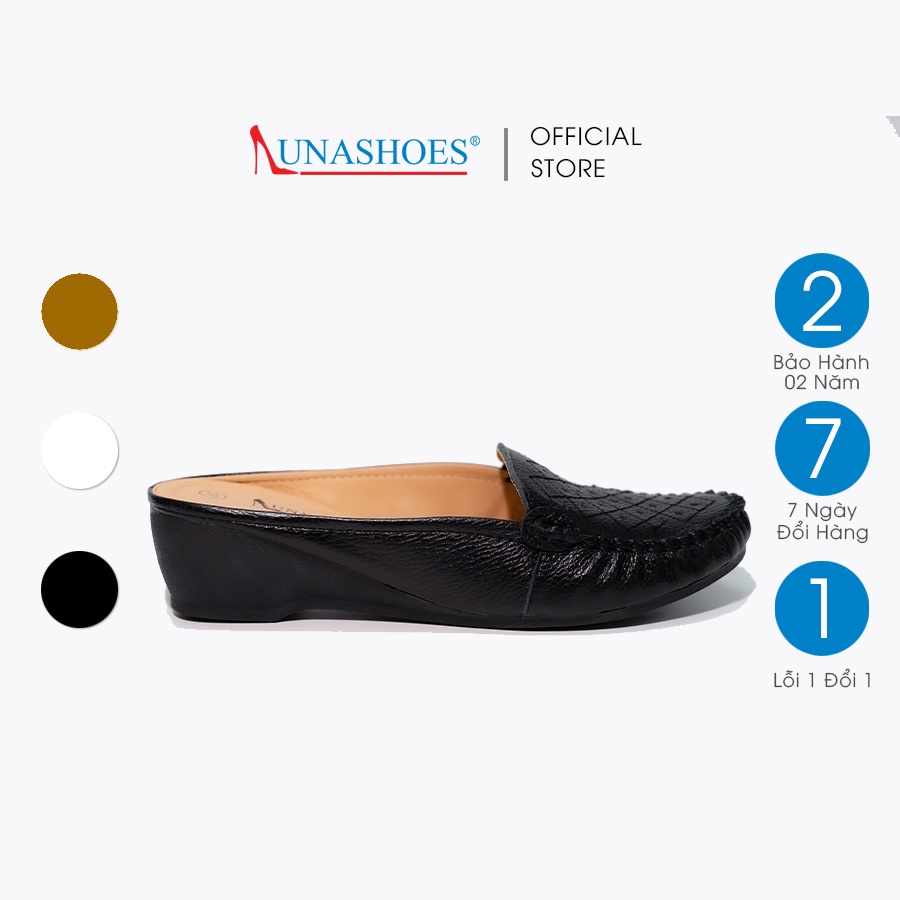 Sục nữ 3p LUNASHOES 32502 giày da bò thật chất lượng cao bảo hành 2 năm 1 đổi 1 dễ phối đồ đi êm dép trung niên cho mẹ