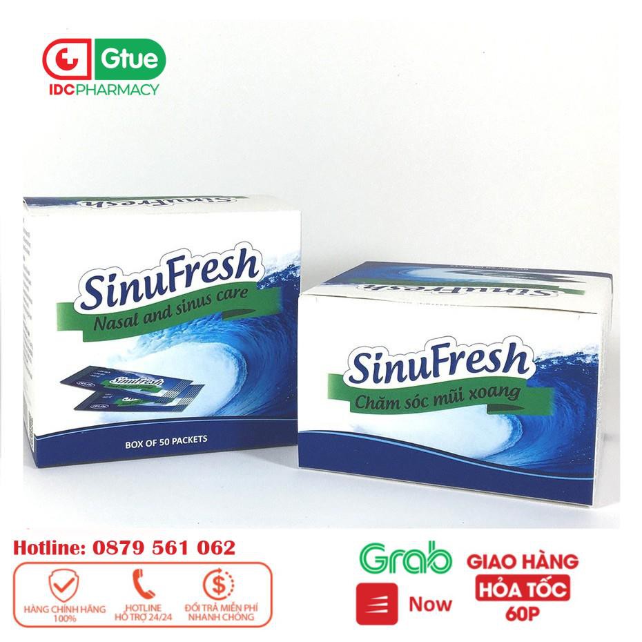 Muối rửa mũi xoang - Sinufresh của Cát Linh - hộp 50 gói hỗn hợp muối biển nano - vệ sinh mũi, giảm nghẹt mũi_[IDC]