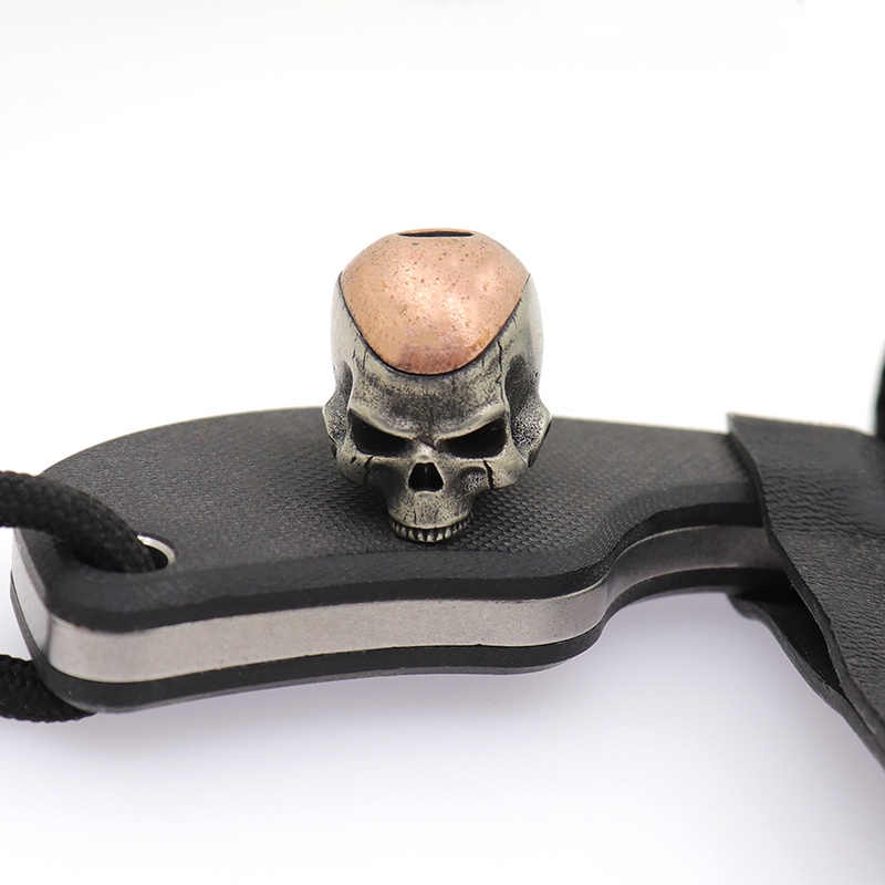 Chuỗi Hạt Hình Đầu Lâu Bằng Đồng Thau Trắng Dùng Làm Móc Khóa DIY