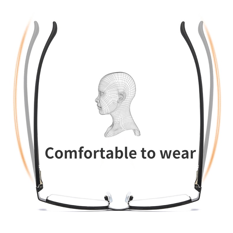 Kính đọc sách viễn thị chống ánh sáng xanh nửa gọng bằng kim loại cao cấp cho nam