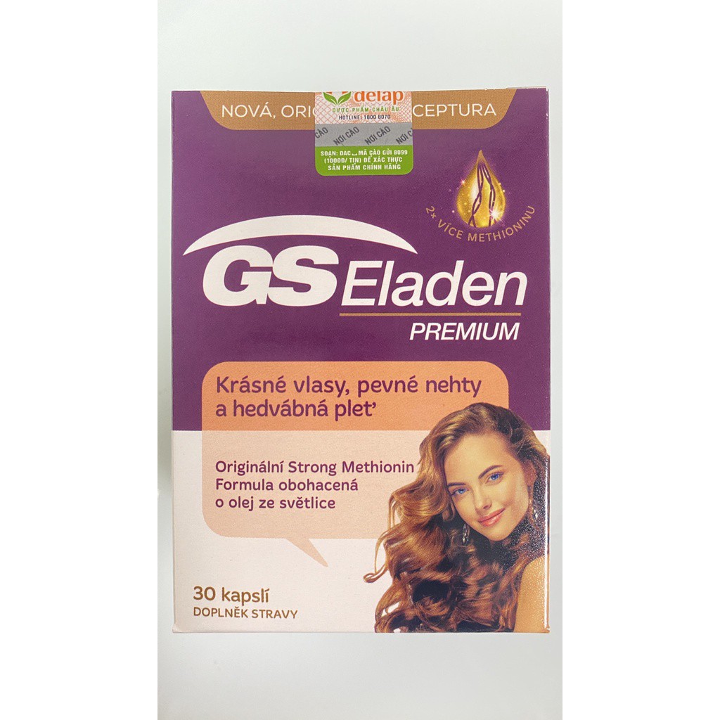 GS Eladen Premium - Hỗ trợ Da,Tóc Móng Chắc Khỏe.Giảm Tóc Rụng,Khô Xơ.Giúp Da Khỏe Đẹp hộp 30 viên