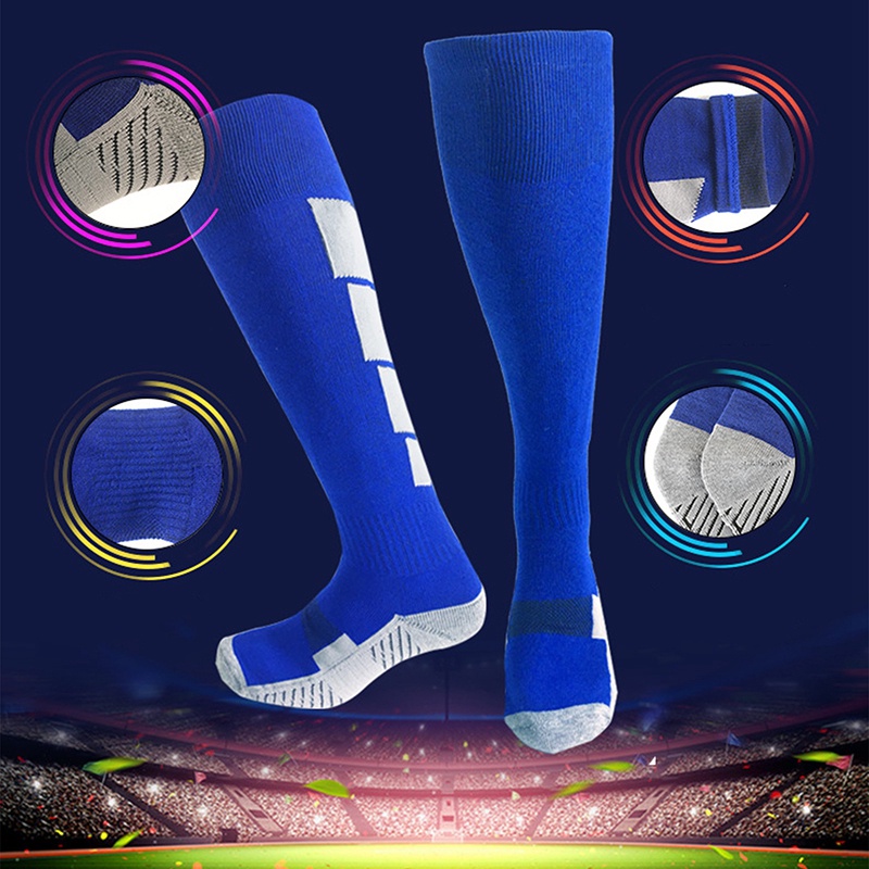 Ygt Vớ Thể Thao Đá Bóng Dài Qua Gối Dày Dặn Chống Trượt Cho Người Lớn