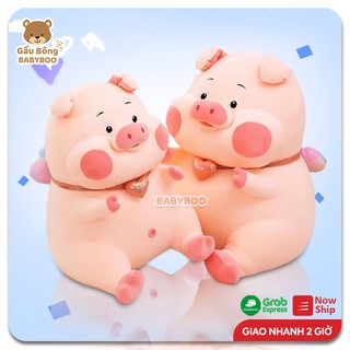 Gấu Bông Heo Hồng Cổ Tim Co Dãn 4 Chiều Mềm Mịn Cao Cấp BABYBOO – Lợn Nhồi Bông Quà Tặng Yêu Thương