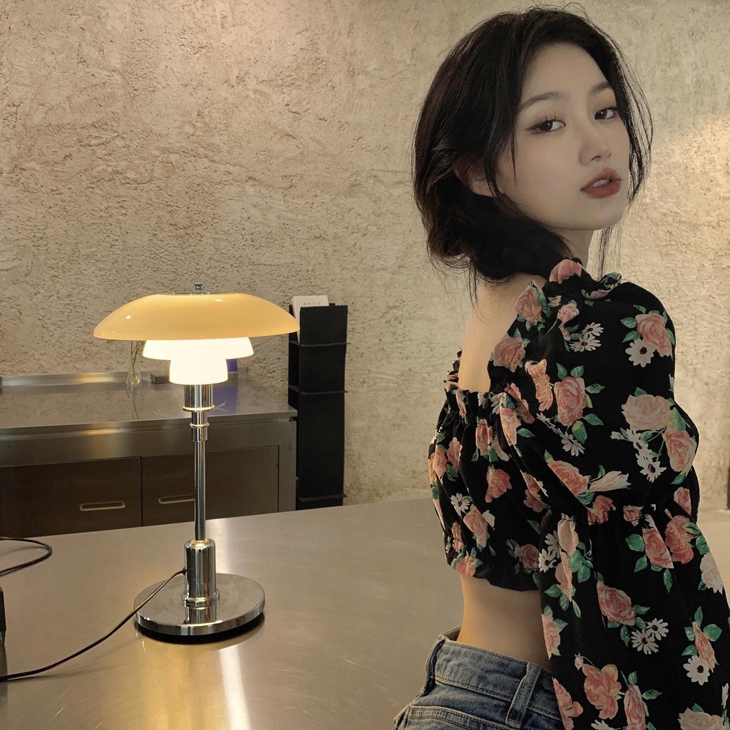 Áo Sơ Mi Chiffon Tay Phồng Ngắn In Họa Tiết Hoa Thời Trang Xuân Hè Hàng Mới Dành Cho Bạn Nữ