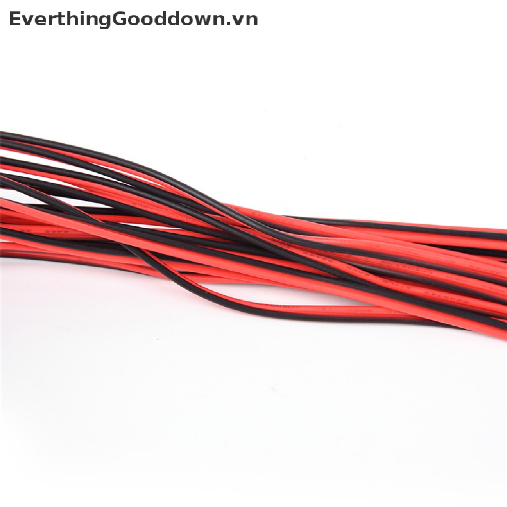 Dây điện nối dải đèn LED 2 chấu màu đỏ và đen dài 10m dành cho xe máy xe hơi