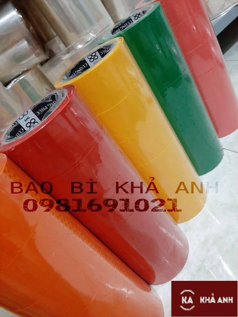 BĂNG KEO FULL MÀU 🚚 FREE SHIP 🚚 đóng gói ,dán thùng SIÊU DÍNH 5F ( MÀU NGẪU NHIÊN)  - 1 Cây 6 cuộn 5F - Bao Bì Khả Anh