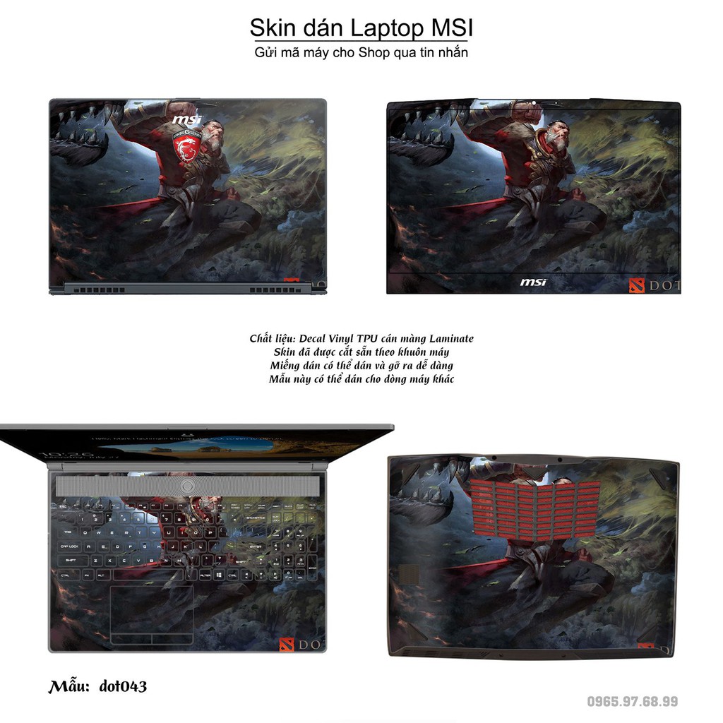 Skin dán Laptop MSI in hình Dota 2 _nhiều mẫu 7 (inbox mã máy cho Shop)