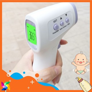Nhiệt kế hồng ngoại đo trán - đo tai - đo nước pha sữa , nhiệt độ phòng chính xác tới 0.1°C  [ BH - có pin ]
