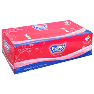 Khăn giấy lụa Pulppy 2 lớp hộp 180 tờ hàng chính hãng