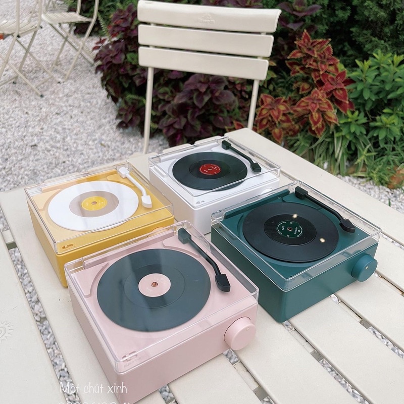 Loa bluetooth giả lập đĩa than cổ x11 retro kiêm đồng hồ báo thức