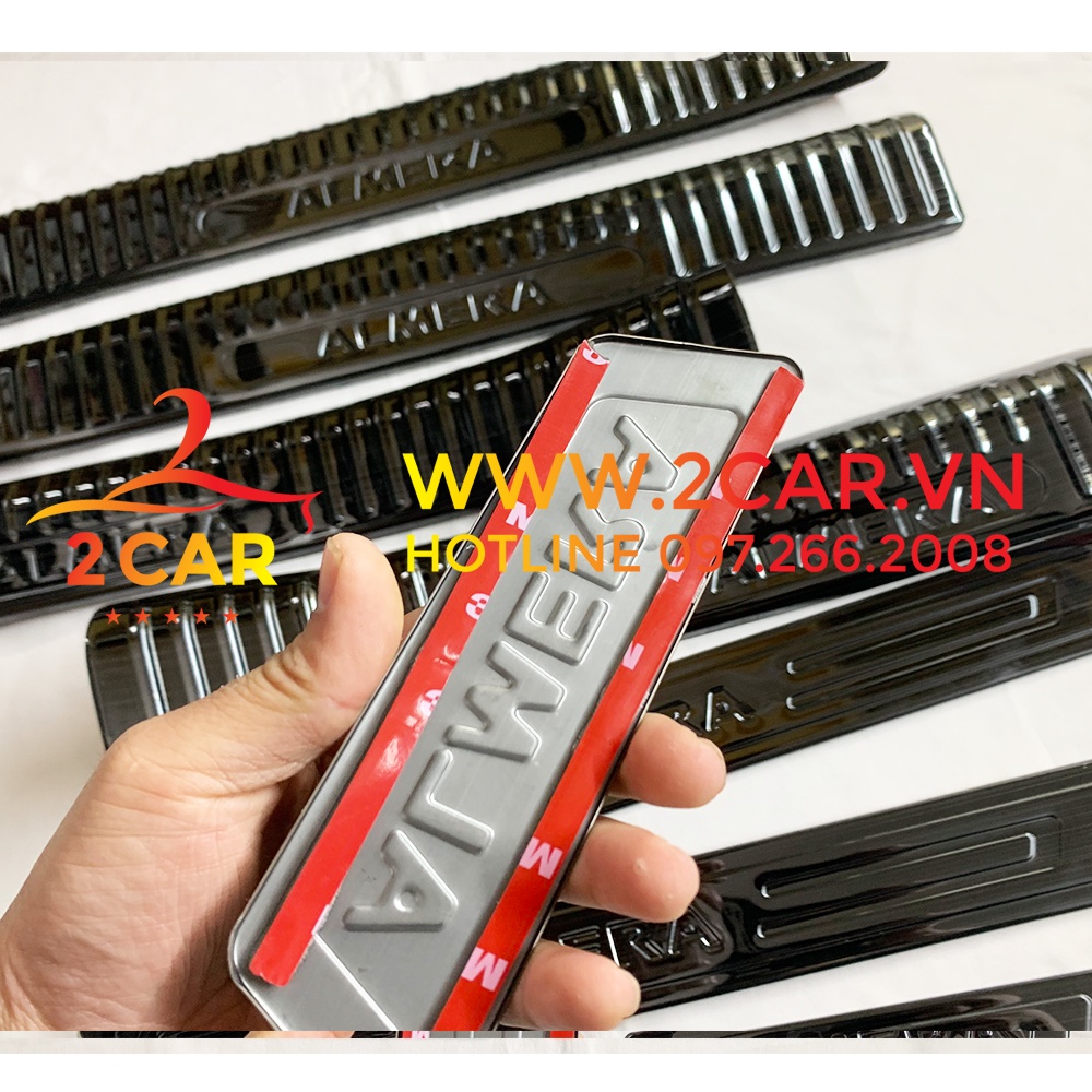 Ốp Bậc Cửa, Nẹp Bước Chân Nissan Almera 2021-2022 , Titan  tặng keo dính