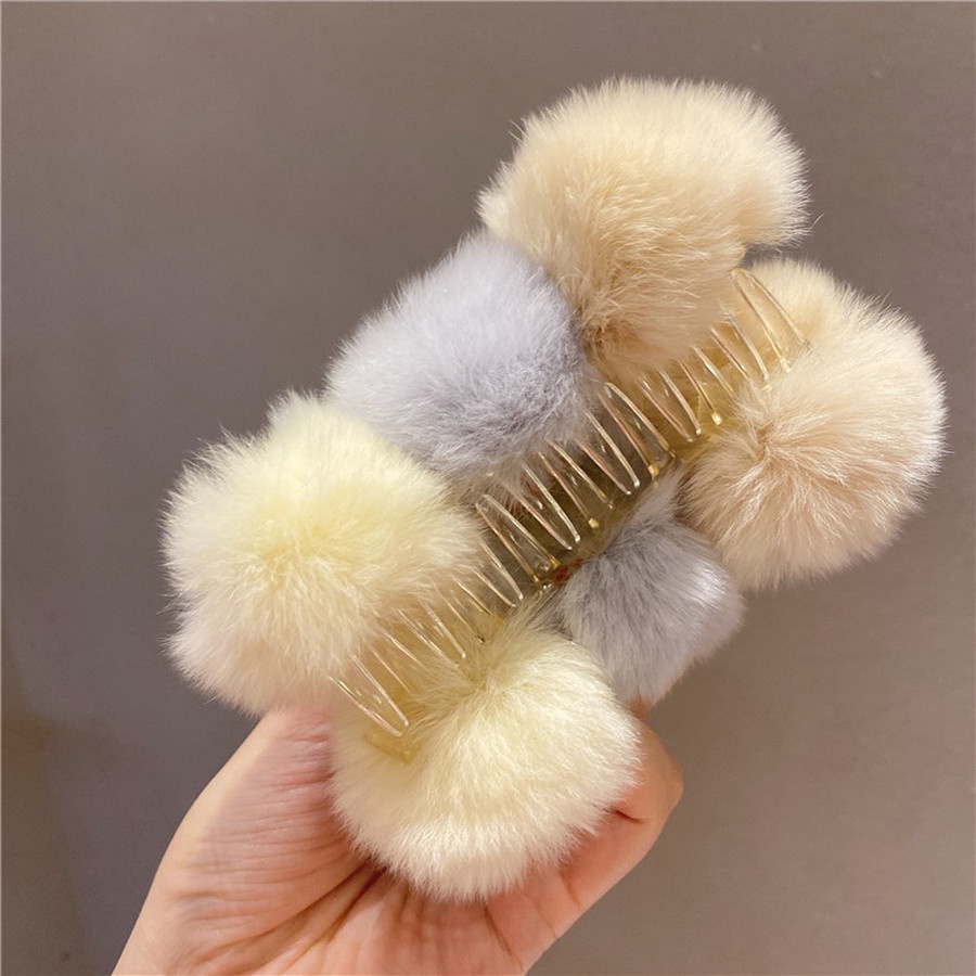 Kẹp TóC PhốI Lông Nhung MềM MạI ThờI Trang Cho Nữ