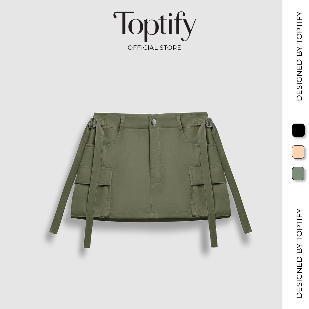 Quần giả váy túi hộp TOPTIFY chất liệu Kaki mềm dày dặn form ôm Tequila Short TQV09