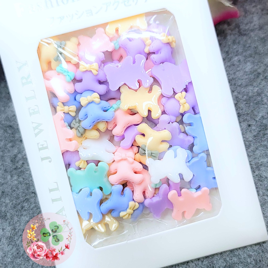Mã N73 - Set phụ kiện "Gấu", chuẩn chất lượng, đính dán móng, siêu sang chảnh.