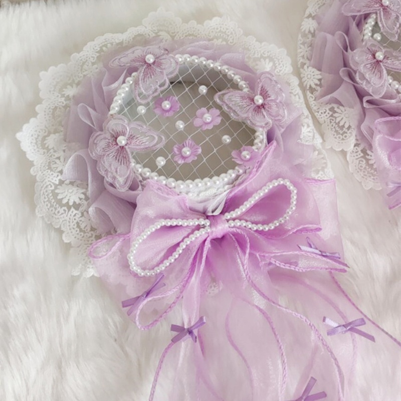 Cài Tóc Đính Nơ Ren Bèo Phong Cách Lolita Cổ Điển