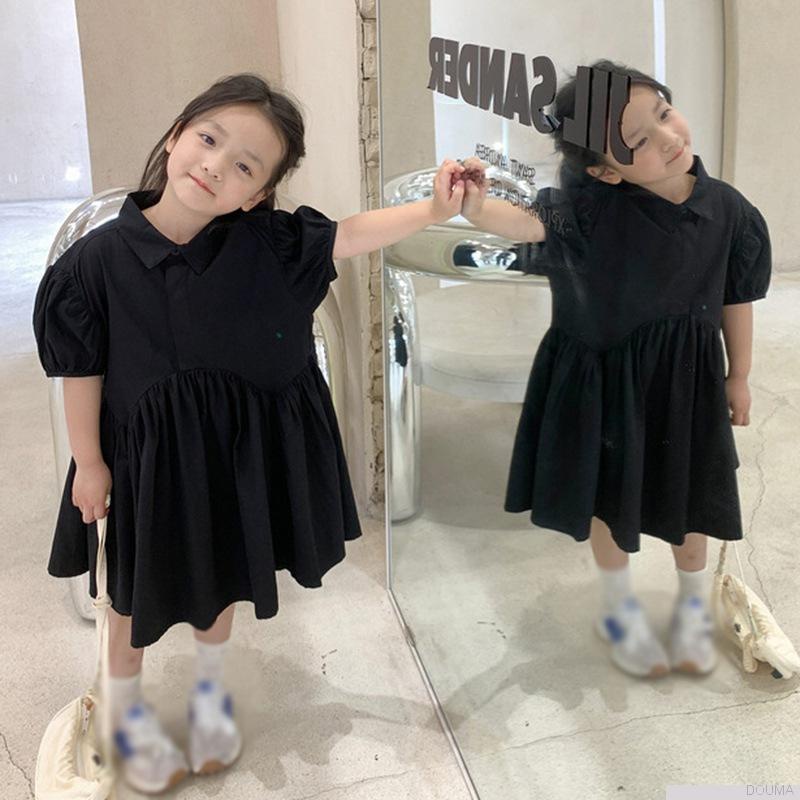 Đầm búp bê tay phồng dáng rộng thời trang mùa hè thanh lịch cho bé gái