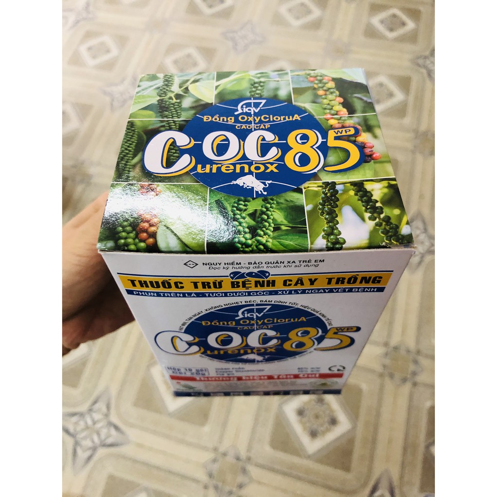 COC 85 WP - Phòng trừ chết nhanh trên hồ tiêu, sương mai, thán thư, ghẻ sẹo Hộp/10 gói * 20g