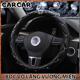 Bọc vô lăng đinh LOGO Vương miện cao cấp