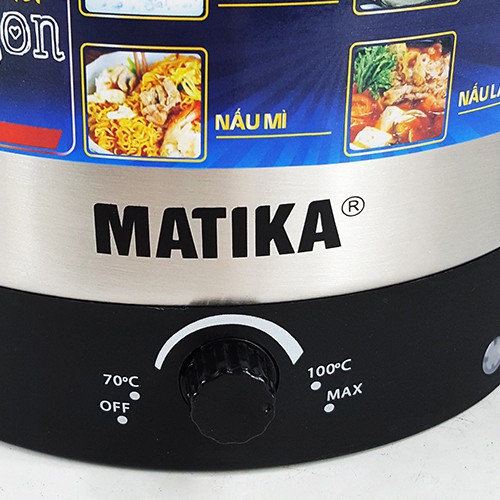 Ca nấu lẩu, nấu mì đa năng mini có tầng hấp ( giao màu ngẫu nhiên) Greencook/Matika (chọn phân loại)-bảo hành 12 tháng