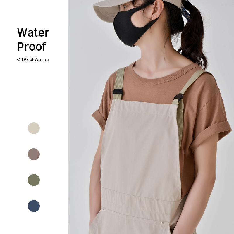 Tạp Dề Cotton Chống Thấm Nước Phong Cách Nhật Hàn Dành Cho Nhân Viên Phục Vụ Nhà Hàng