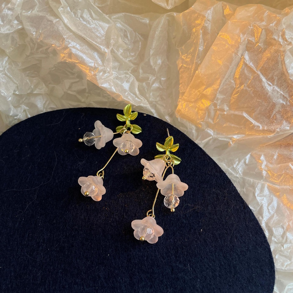 Khuyên Tai Dáng Dài Hình Hoa Phong Cách Mori Thời Trang Mới 2022