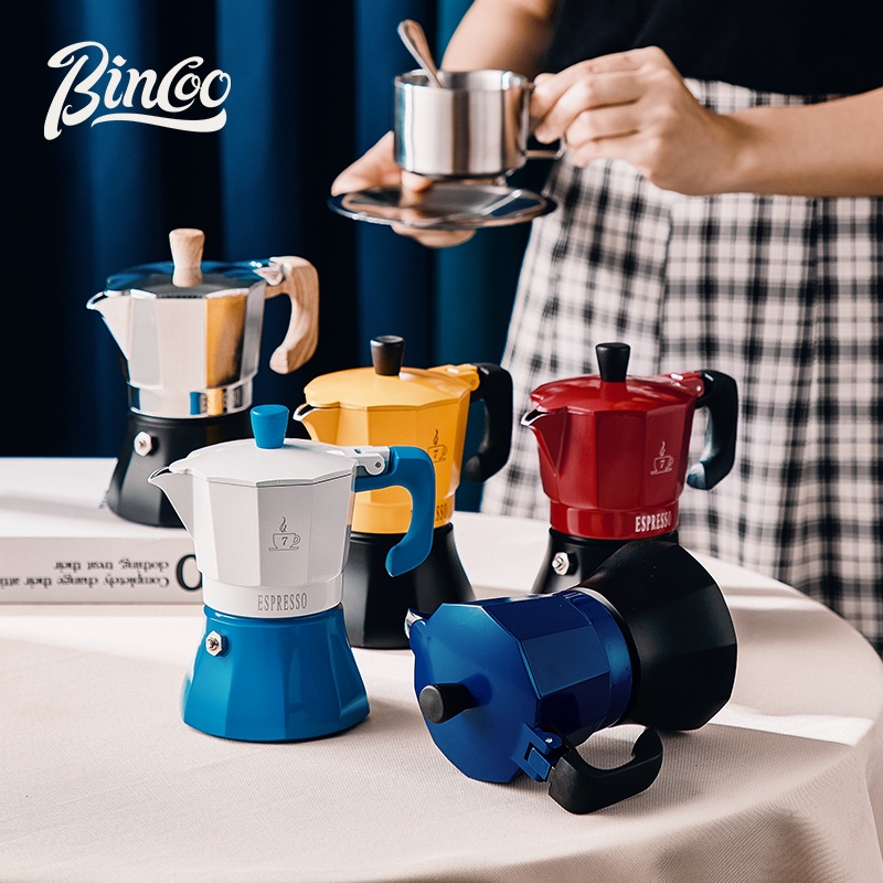 Bình moka BINCOO pha cà phê espresso có vòng bột 150ml/ 300ml