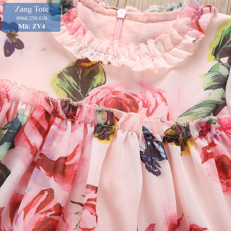 ZV4 - Váy hoa công chúa cho bé gái chất voan cao cấp cực xinh đáng yêu - Zang Tote