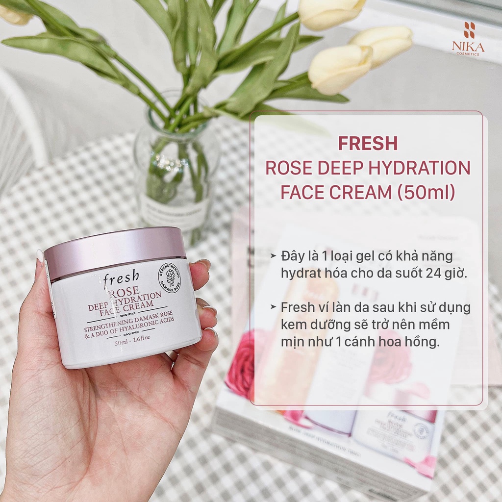 Set 3 món Fresh Travel Exclusive Rose Deep Hydration Skincare Routine [Nika Cosmetics]