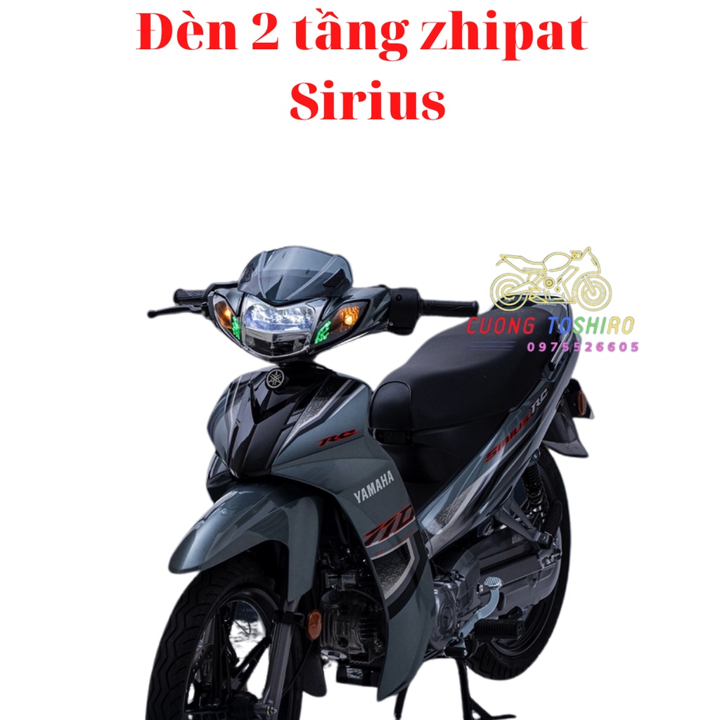 Đèn pha led 2 tầng Zhipat chính hãng lắp cho xe sirius src110 ánh sáng tốt ngoại hình đẹp