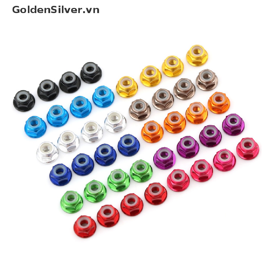 [Goldsilver] 4 Cái RC HSP 102049 Đai Ốc Nhôm Nylon M4 Nâng Cấp Cho Xe Điều Khiển Tỉ Lệ 1: 10 (02190
