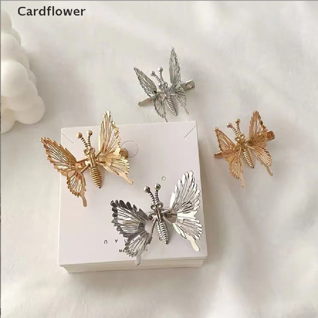 &lt; Cardflower &gt; Kẹp Tóc Bướm Chuyển Động Ba Chiều Bằng Hợp Kim Phong Cách Hàn Quốc Cổ Điển Cho Nữ Đang Bán Chạy