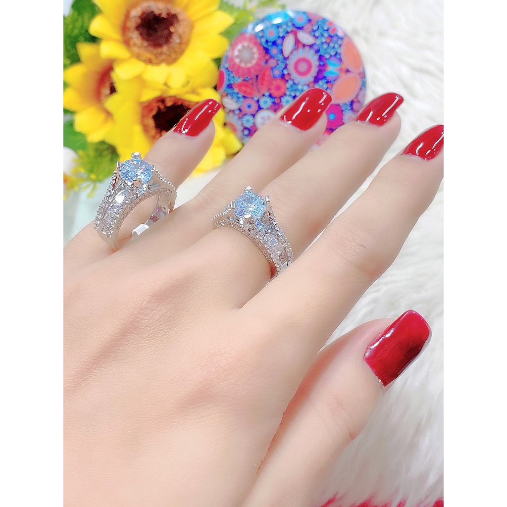 Nhẫn nữ đính xoàn mạ vàng 18K cao cấp (giá tốt nhất) N475158T-165
