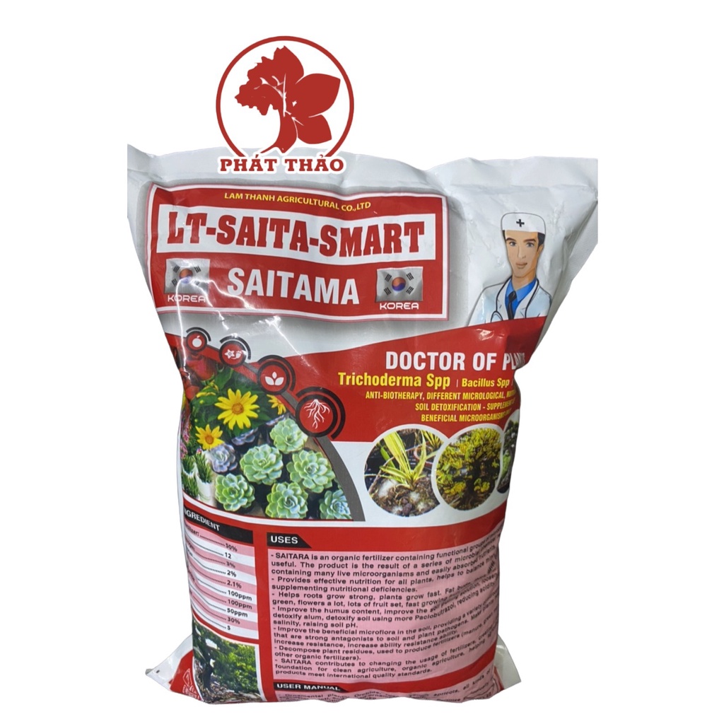 Phân bón hữu cơ vi sinh SAITAMA - Bác sỹ cây trồng - gói 1 kg