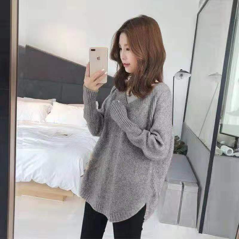 Áo Sweater Tay Dài Cổ Chữ V Dáng Rộng Thời Trang Cho Nữ | BigBuy360 - bigbuy360.vn