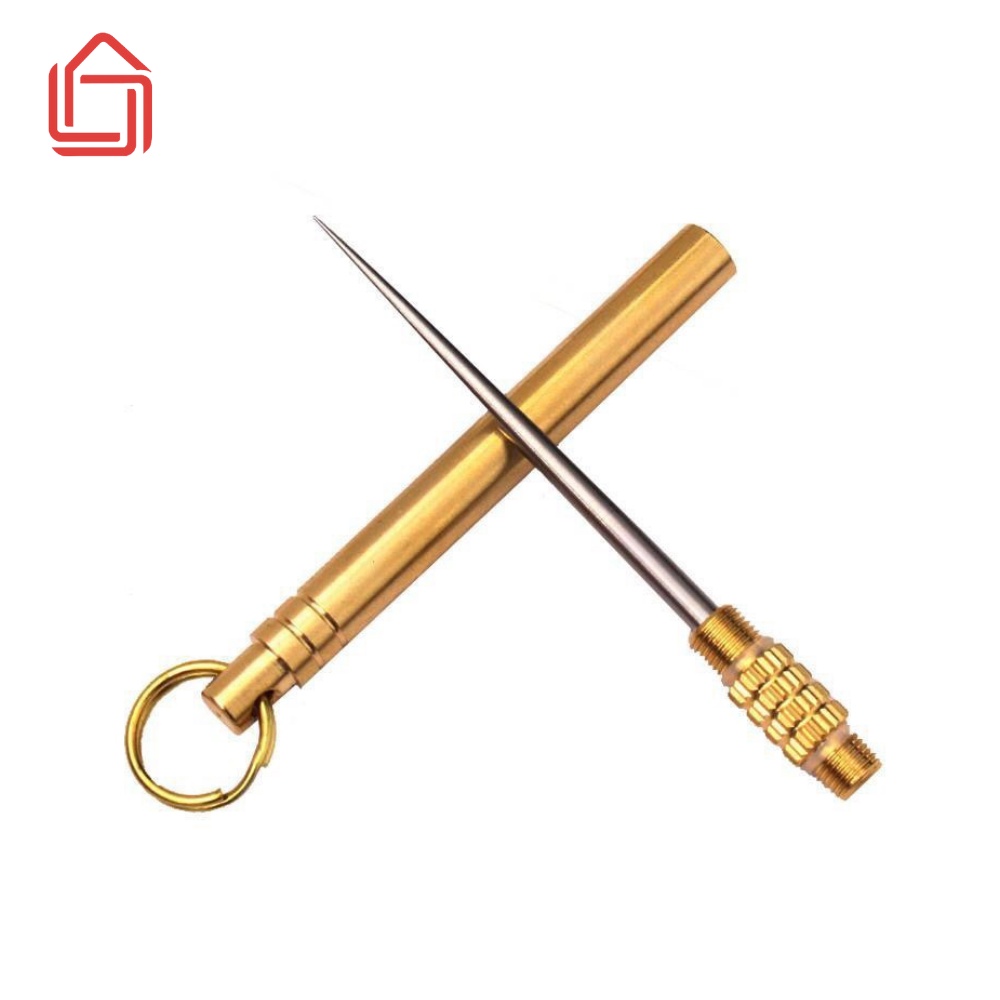 Tăm titan đa năng dạng móc treo chìa khóa tiện lợi, Tăm thép xỉa răng nhỏ gọn bỏ túi