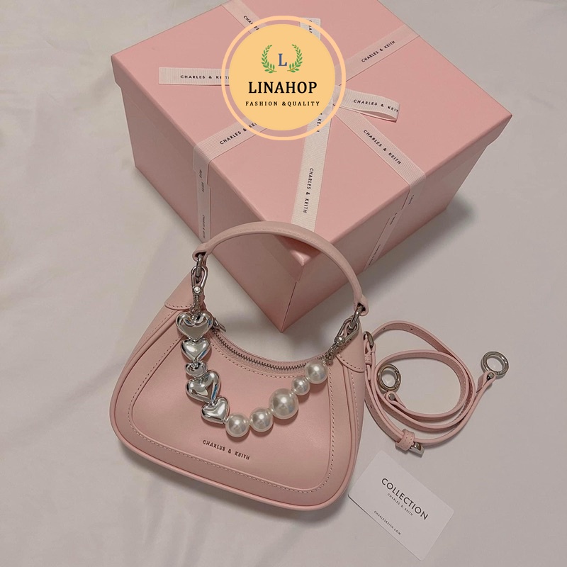 Túi xách cầm tay quai ngọc dây xích full box hộp có nơ xịn sò size mini 18cm hàng đẹp loại 1 Túi xách Linahop