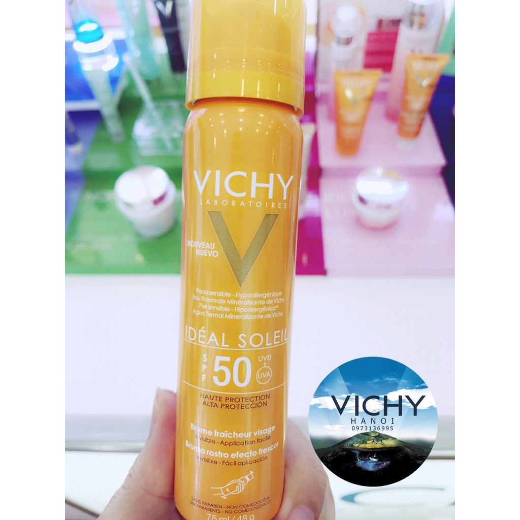 [Chính Hãng] Xịt khoáng chống nắng dành cho da mặt Vichy Soleil Fresh Face Mist 75ml
