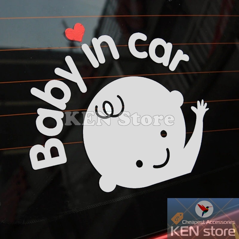 Decal Babe In Car cho xe ô tô