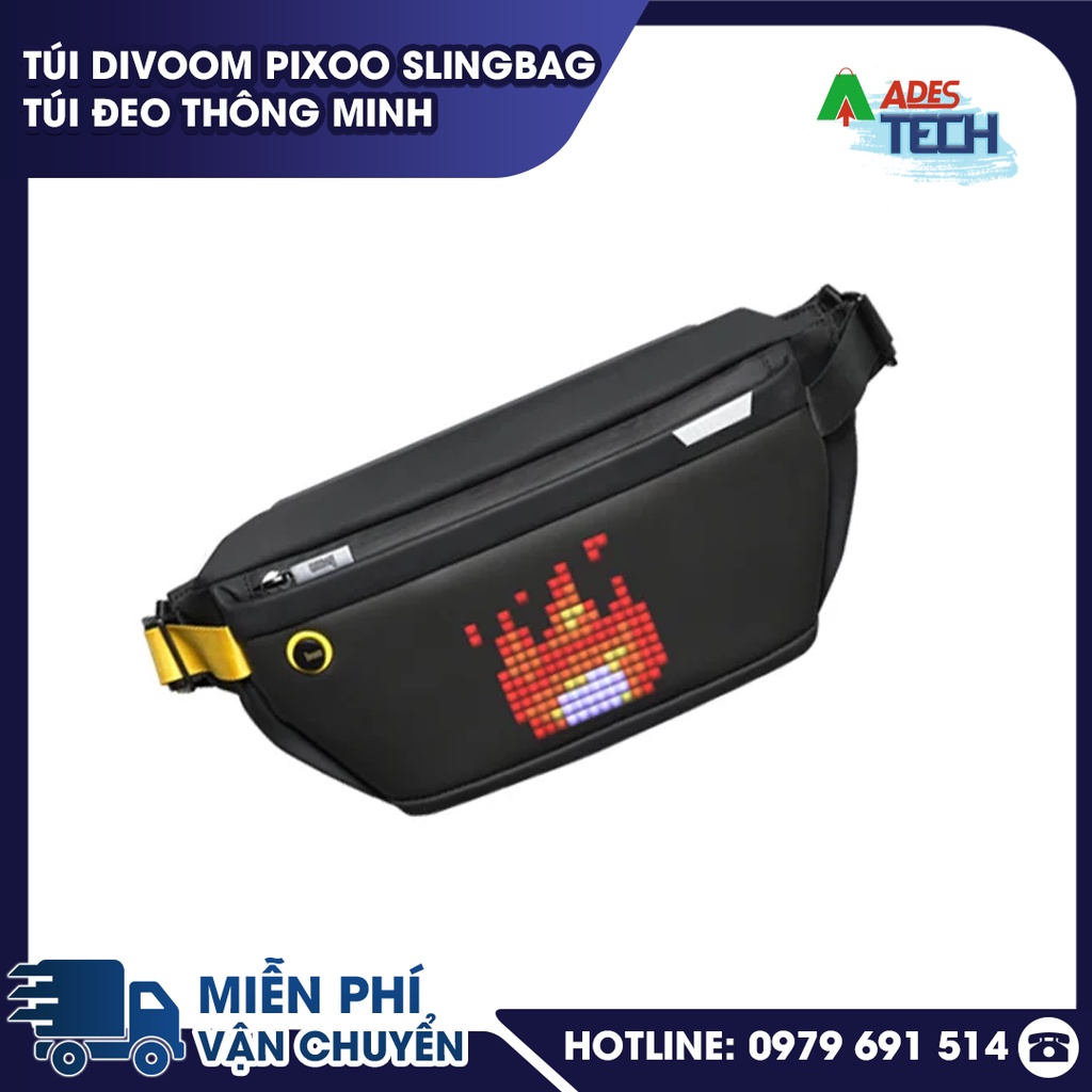 Túi Đeo Chéo Divoom Pixoo Slingbag | Túi Đeo Hông Thông Minh Hiển Thị Màn Hình LED | Bảo Hành Chính Hãng 12 Tháng
